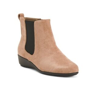 Aerosoles Alisa Camel Faux Suede Comfort Booties Women’s Size 5